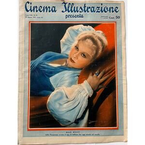 Gorgeous Italian 1933 Mae West Magazine Cinema My Little Chickadee Hollywood!
